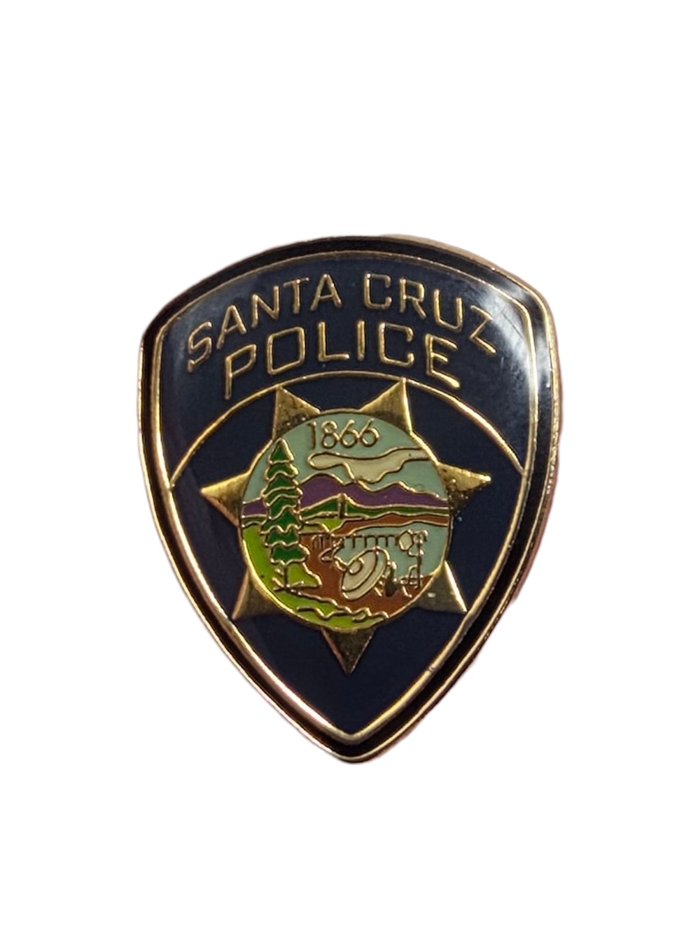 Vintage Police Officer San Cruz, California Police Lapel Pin 1"